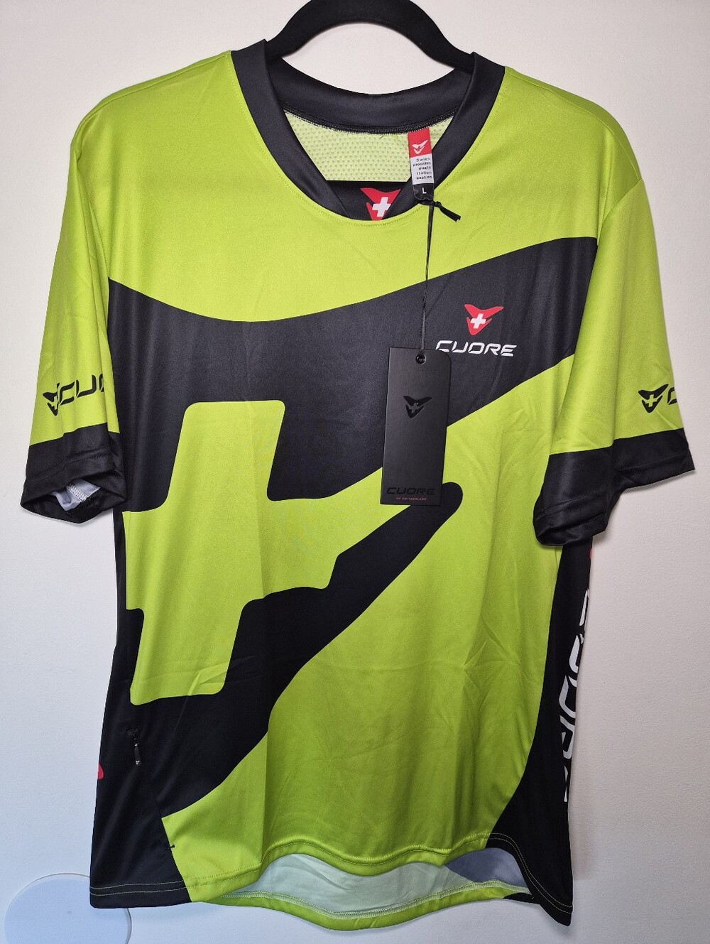 NWT Cuore Freeride Cycling Jersey Short Sleeve Men Large Green Black